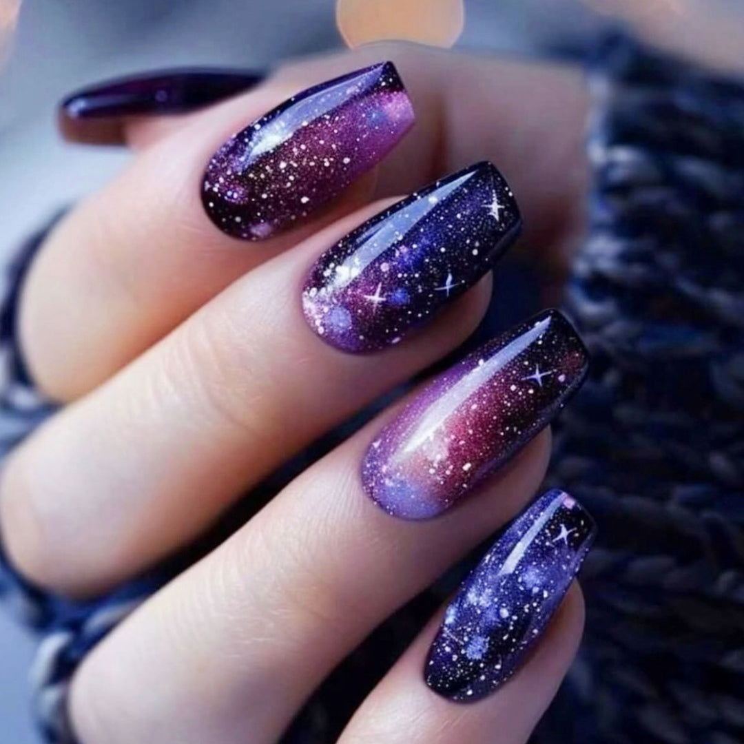 Cosmic Galaxy-Themed Nail Art Extensions Bowlift
