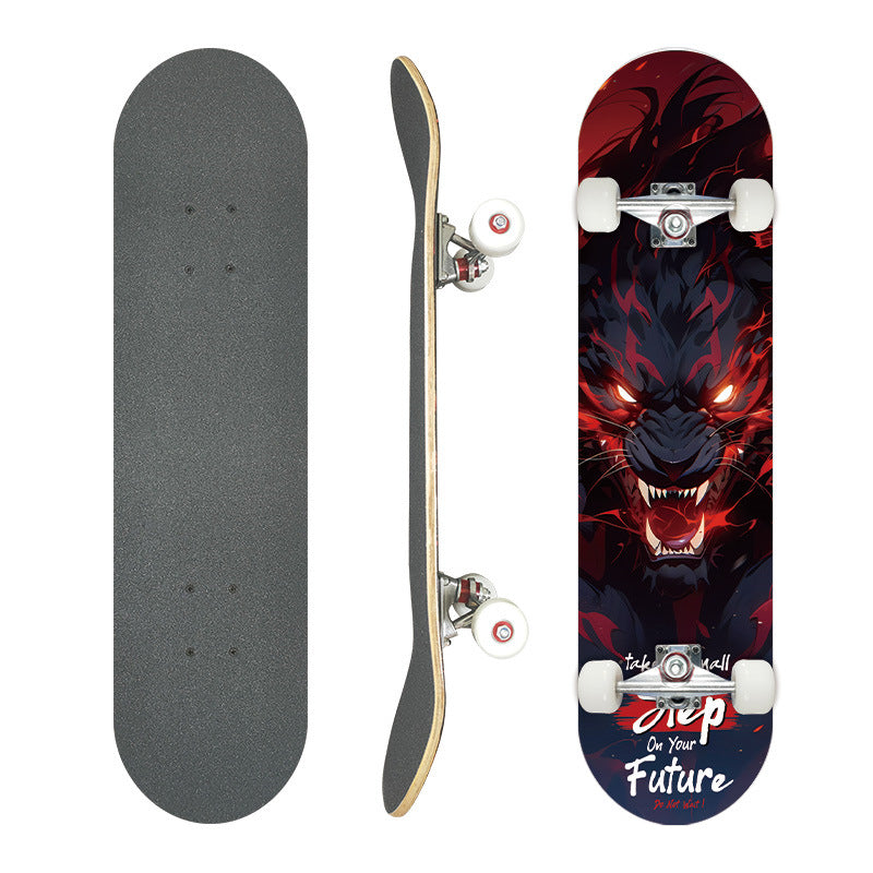 Complete Street Skateboard with Maple Deck Concave and Durable PU Wheels Bowlift