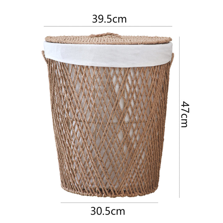 Decorative laundry basket with lid Bowlift