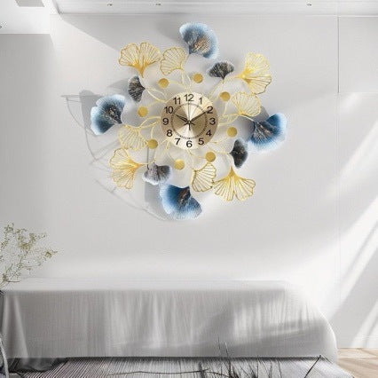 Elegant Ginkgo Leaf Decorative Wall Clock Bowlift