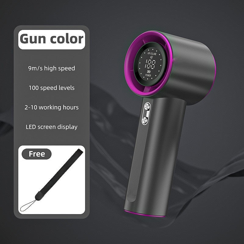 Cooling handheld bladeless personal fan with LED speed display and ultra-quiet brushless motor Bowlift