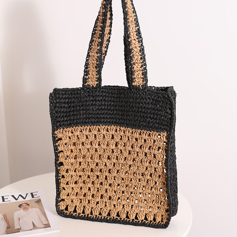 Hand-knotted tote bag in modern net design Bowlift
