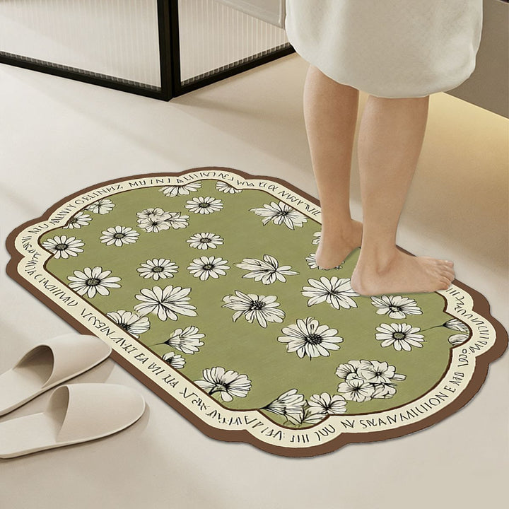 Soft Floral-Patterned Comfort Bath Mat