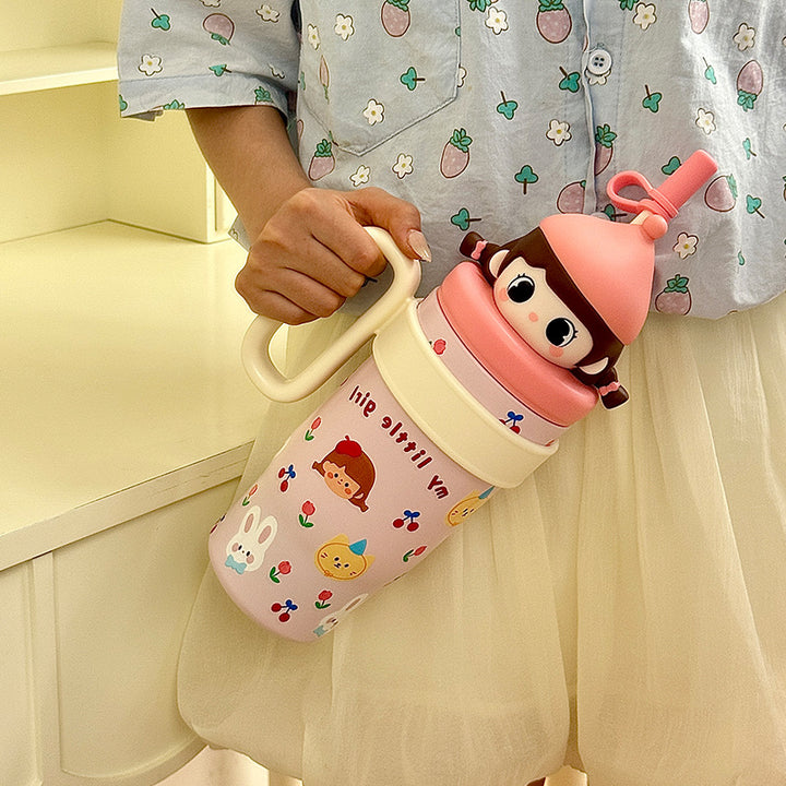 Ladies Playful Water Bottle with Animal Design Bowlift