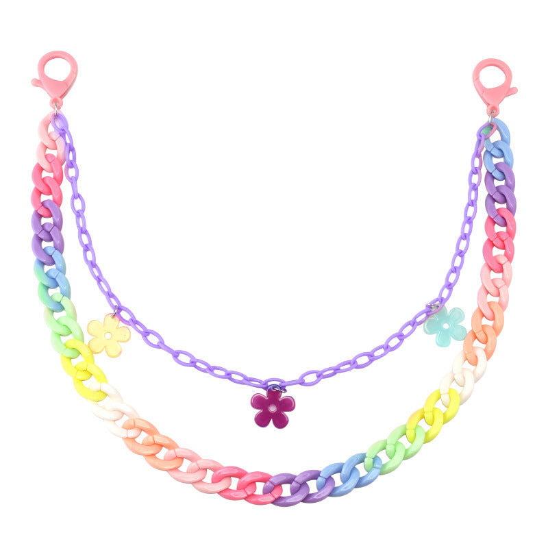 Fashionable chain belt with colorful pendants Bowlift