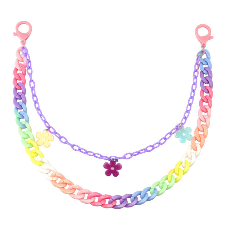 Fashionable chain belt with colorful pendants Bowlift