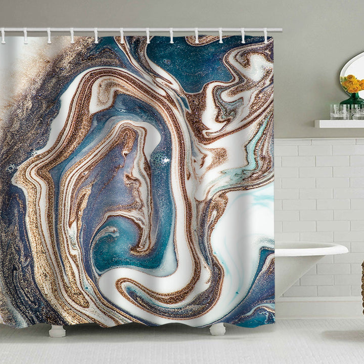 Artistic Marble Design Shower Curtain Bowlift