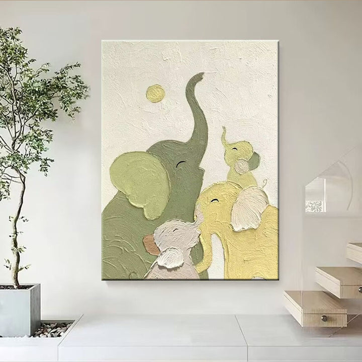 Elephant-Themed Canvas Artwork