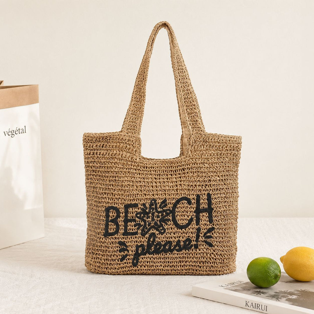 Beach bag with Embroidered Lettering Bowlift