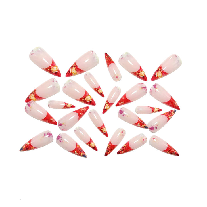 Glittering Stiletto Artificial Nails Bowlift