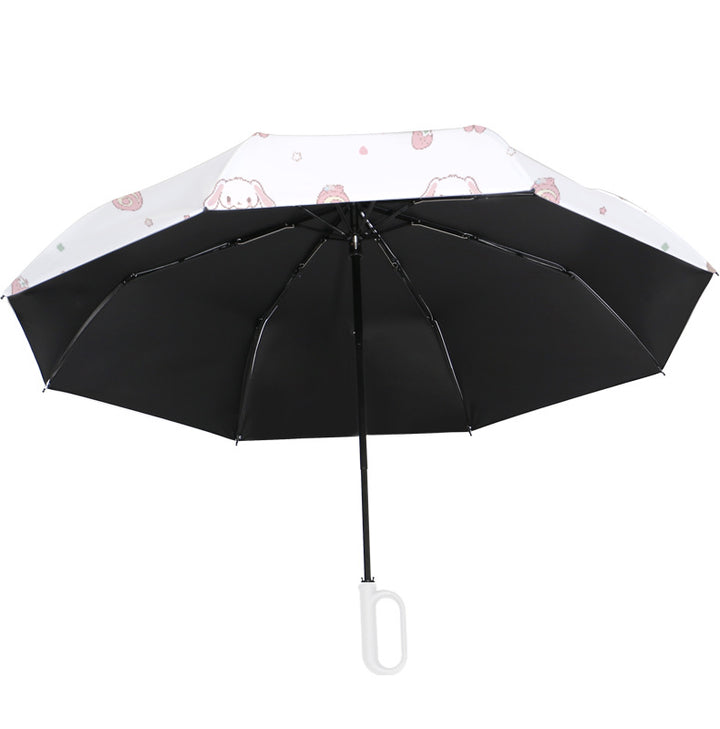 Women's Automatic Folding Umbrella with Playful Animal Design Bowlift