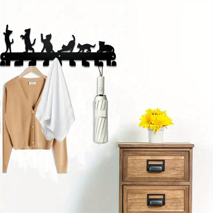 Creative Cat-Themed Wall Hook Rack