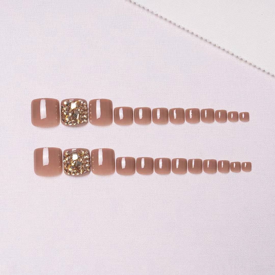 Decorative Rhinestone Press-On Toenails Bowlift