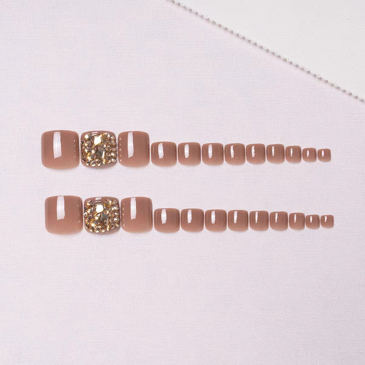 Decorative Rhinestone Press-On Toenails Bowlift