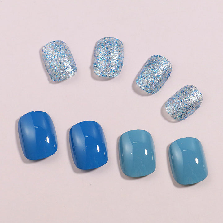 Artistic Press-On Nail Set with Sparkling Glitter Effect Bowlift