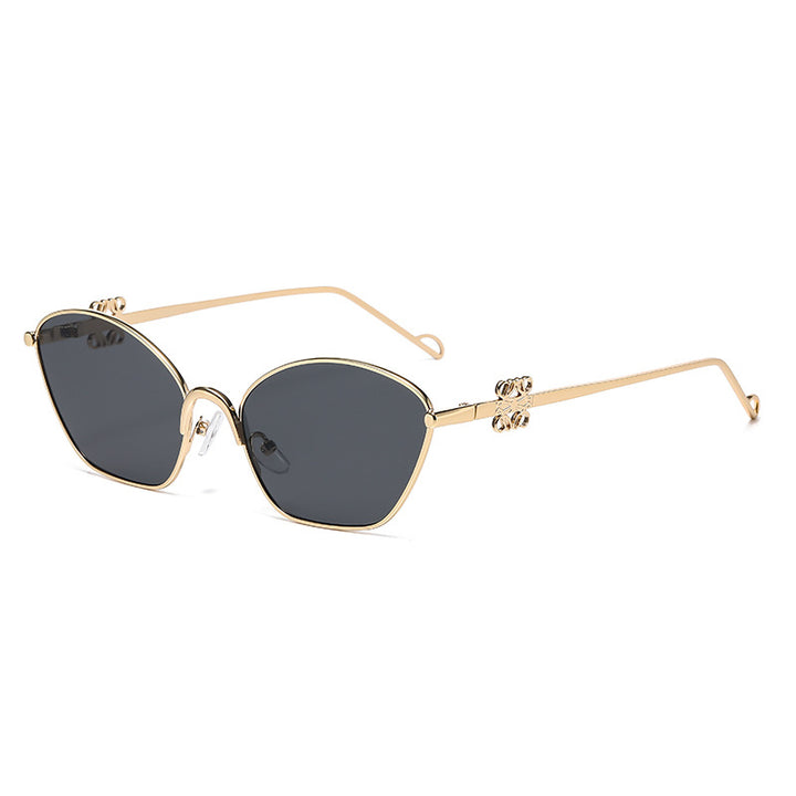 Women's fashionable Cat-Eye sunglasses with delicate metal frame Bowlift