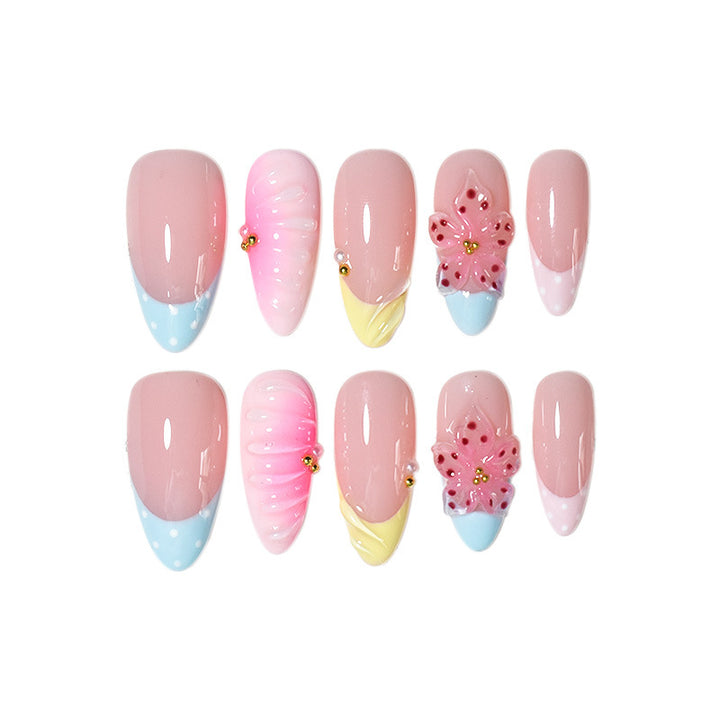 Artistic Floral Sculpted Nail Extensions Bowlift