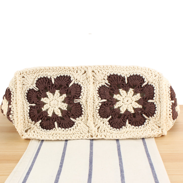 Hand-knotted shopping bag with floral design Bowlift