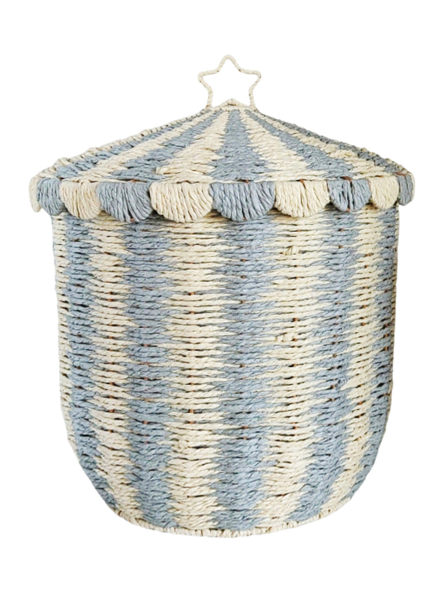 Basket with lid and decorative design Bowlift