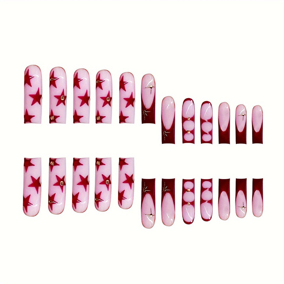 Artistic Press-On Nail Design Bowlift