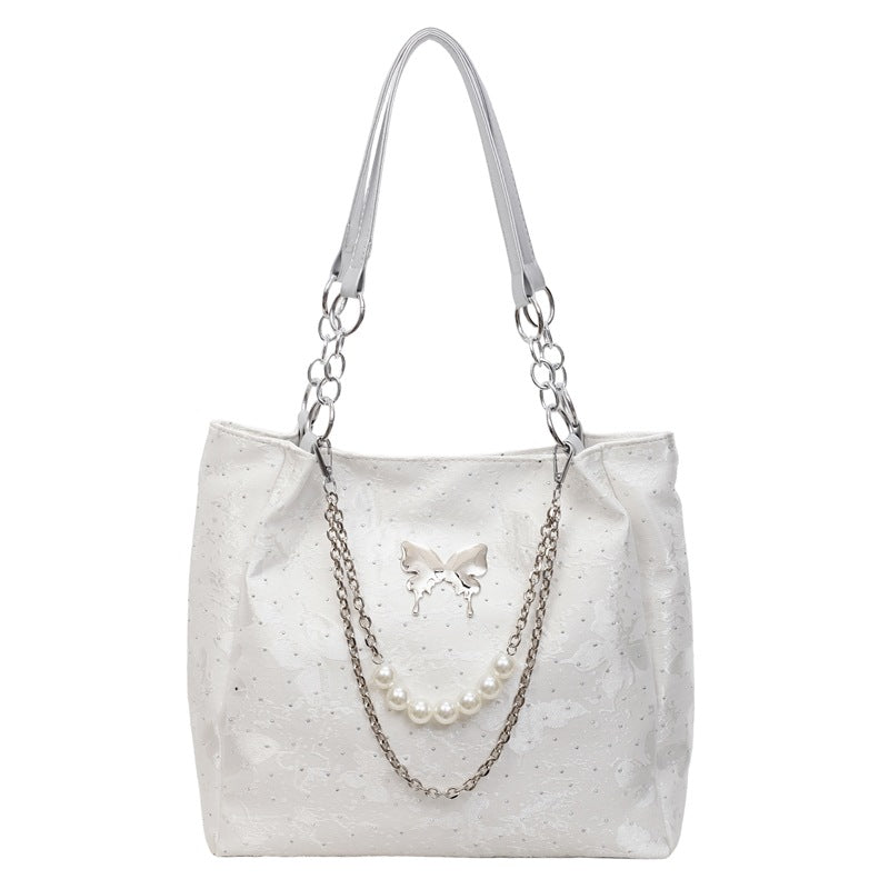 Elegant Pearl-Detail Handbag Bowlift