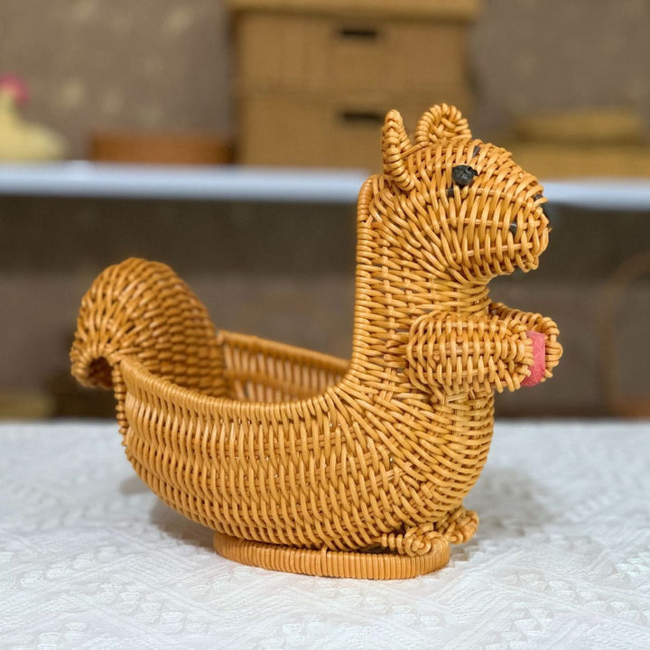 Cute Bunny-Shaped Woven Storage Basket Bowlift