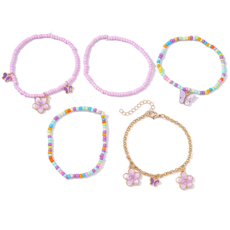 Floral Charm Bracelet Set Bowlift