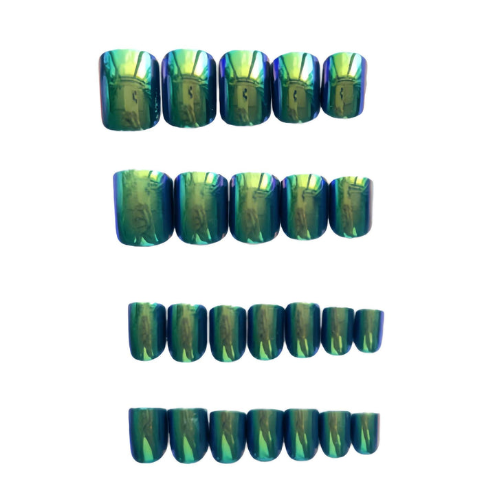Iridescent Marble Effect Press-On Nails Bowlift