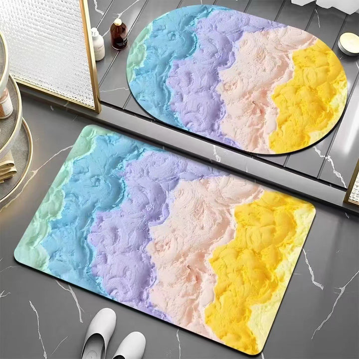 Floral Patterned Bath Mat Bowlift