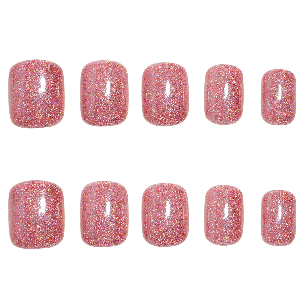 Glittery Press-On Toenail Set Bowlift