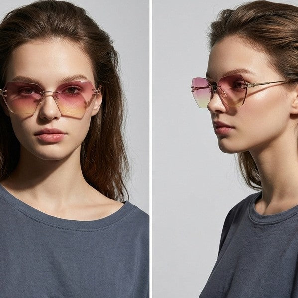 Women's modern sunglasses with stylish hexagonal frame Bowlift