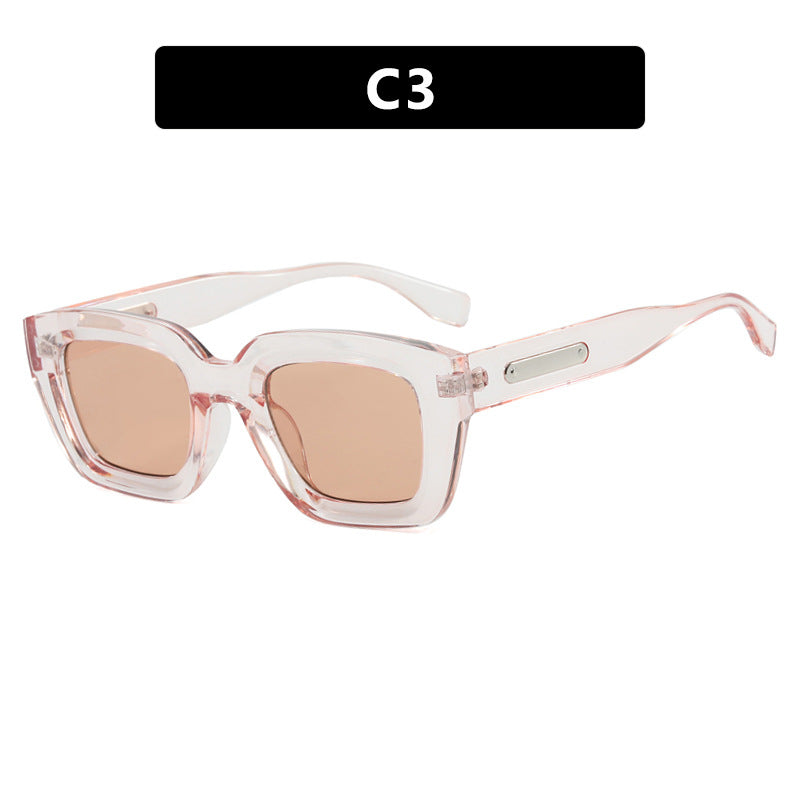 Women's square sunglasses with transparent frame and brown lenses Bowlift