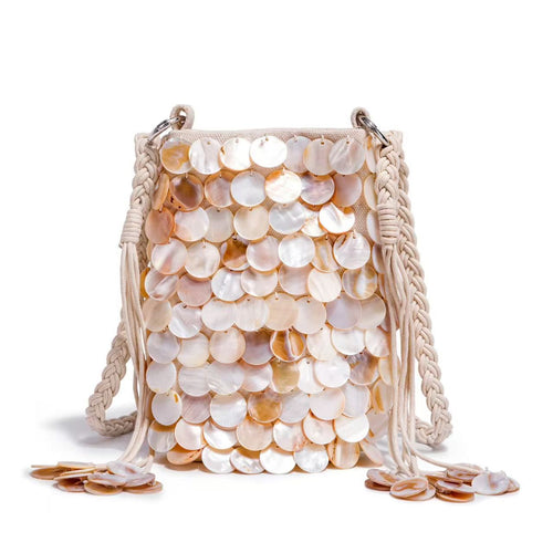 Elegant Shell-Embellished Crossbody Bag Bowlift