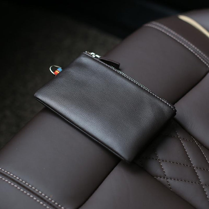 Zippered Leather Cardholder Bowlift