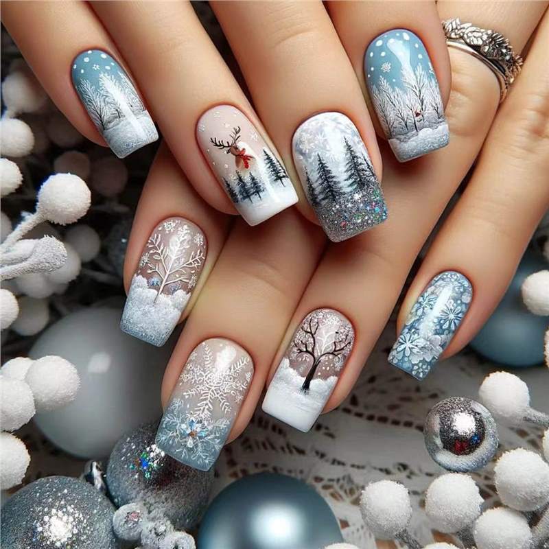 Festive Holiday Nail Art Bowlift