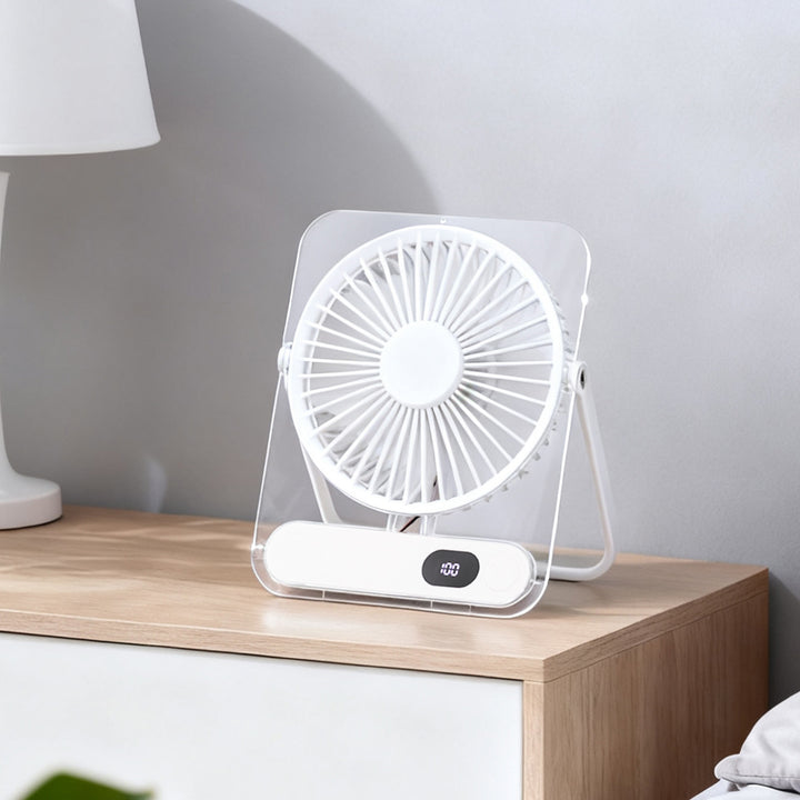 Unisex Portable Table Fan with Variable Speed Control and USB-C Connection Bowlift