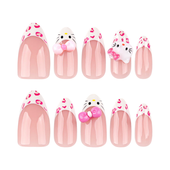 Artful Nail Extensions with Cute Motif Accents Bowlift