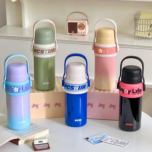 Women's plastic insulated bottle with ergonomic handle Bowlift
