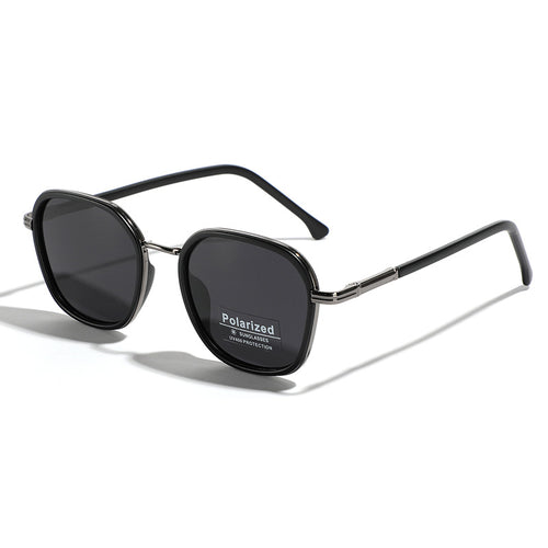Women's geometric polarized sunglasses with stylish metal frame Bowlift