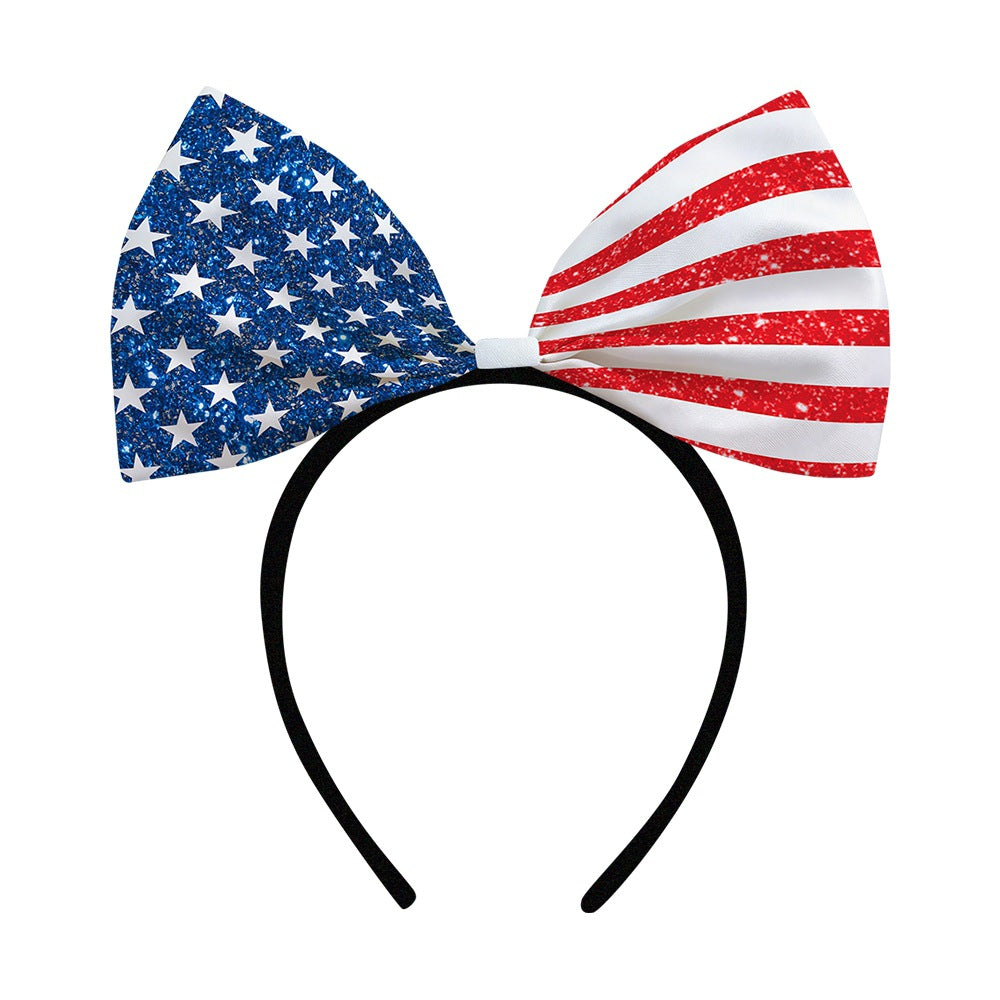 Women's decorative bow headband with oversized fabric bow and flexible headband Bowlift