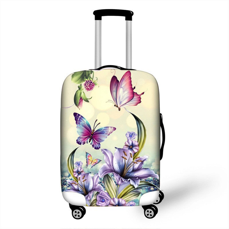 Women's hard shell travel suitcase with colorful flower and butterfly graphic Bowlift