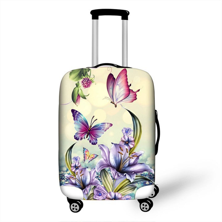 Women's hard shell travel suitcase with colorful flower and butterfly graphic Bowlift