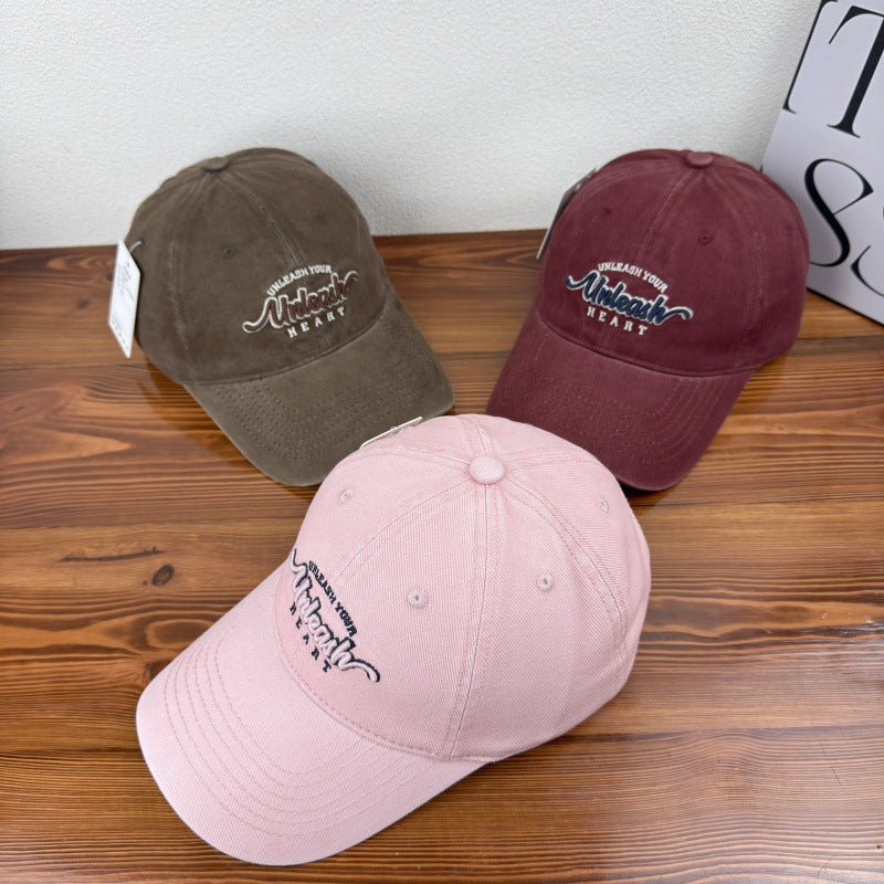 Women's Embroidered Heart Graphic Baseball Cap Bowlift
