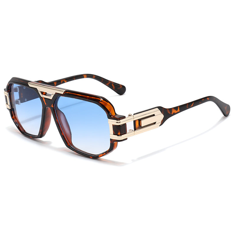 Statement Square Frame Sunglasses with Decorative Gold Accents Bowlift