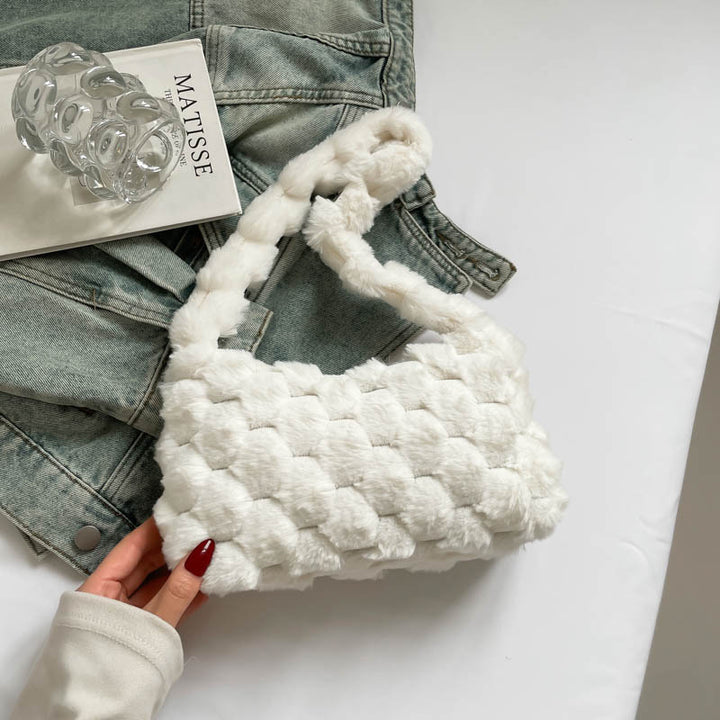 Cozy Textured Plush Handbag Bowlift