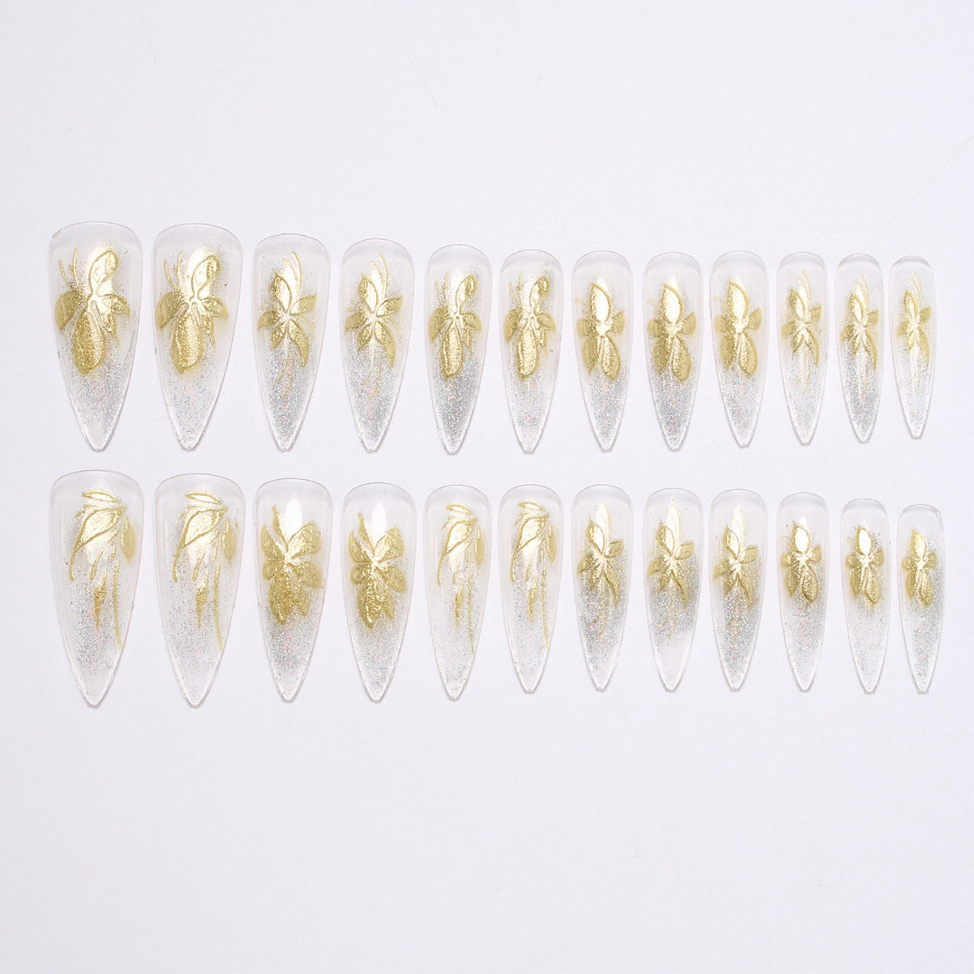 Floral-Inspired Press-On Nail Set Bowlift