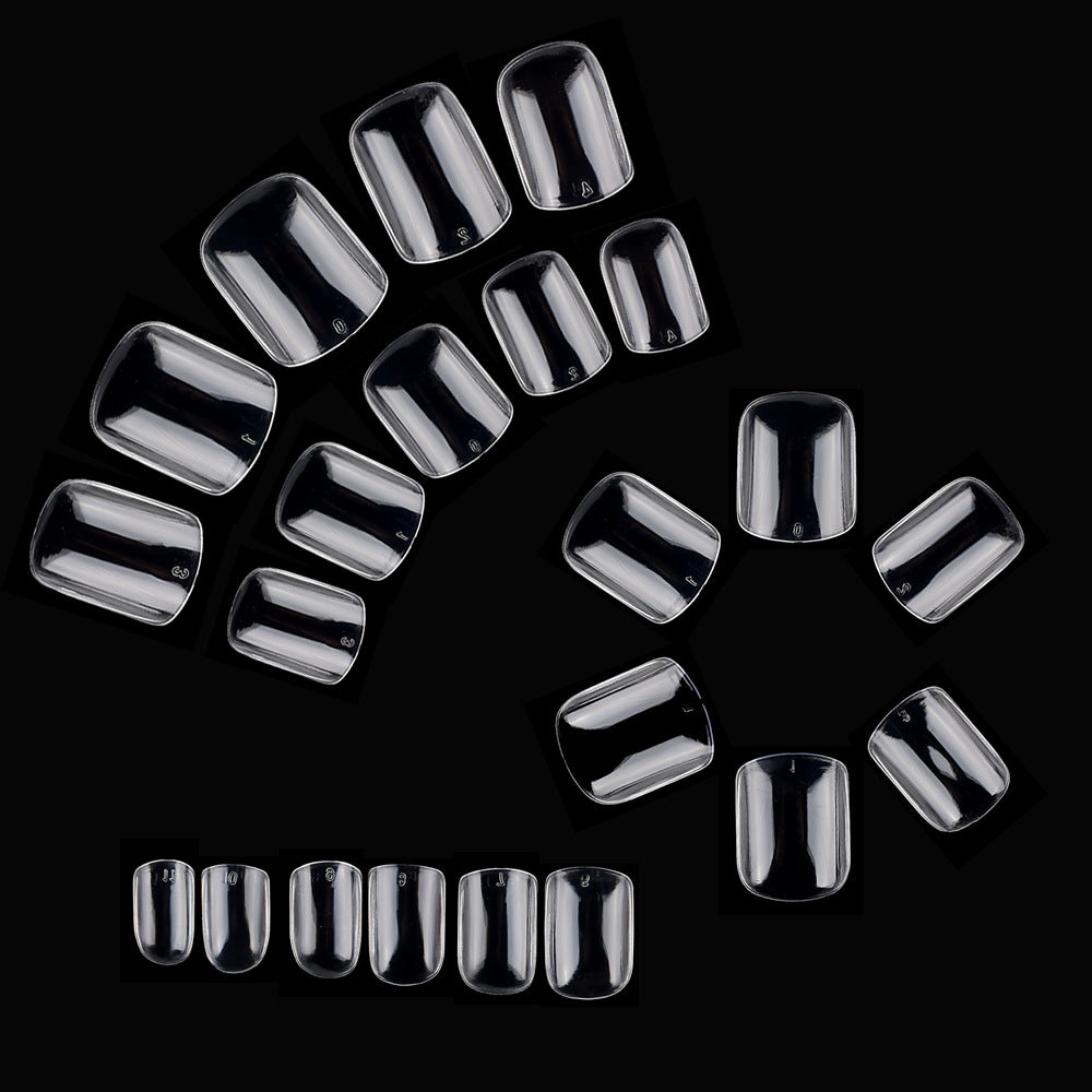 Transparent French Tip Press-On Nails Bowlift