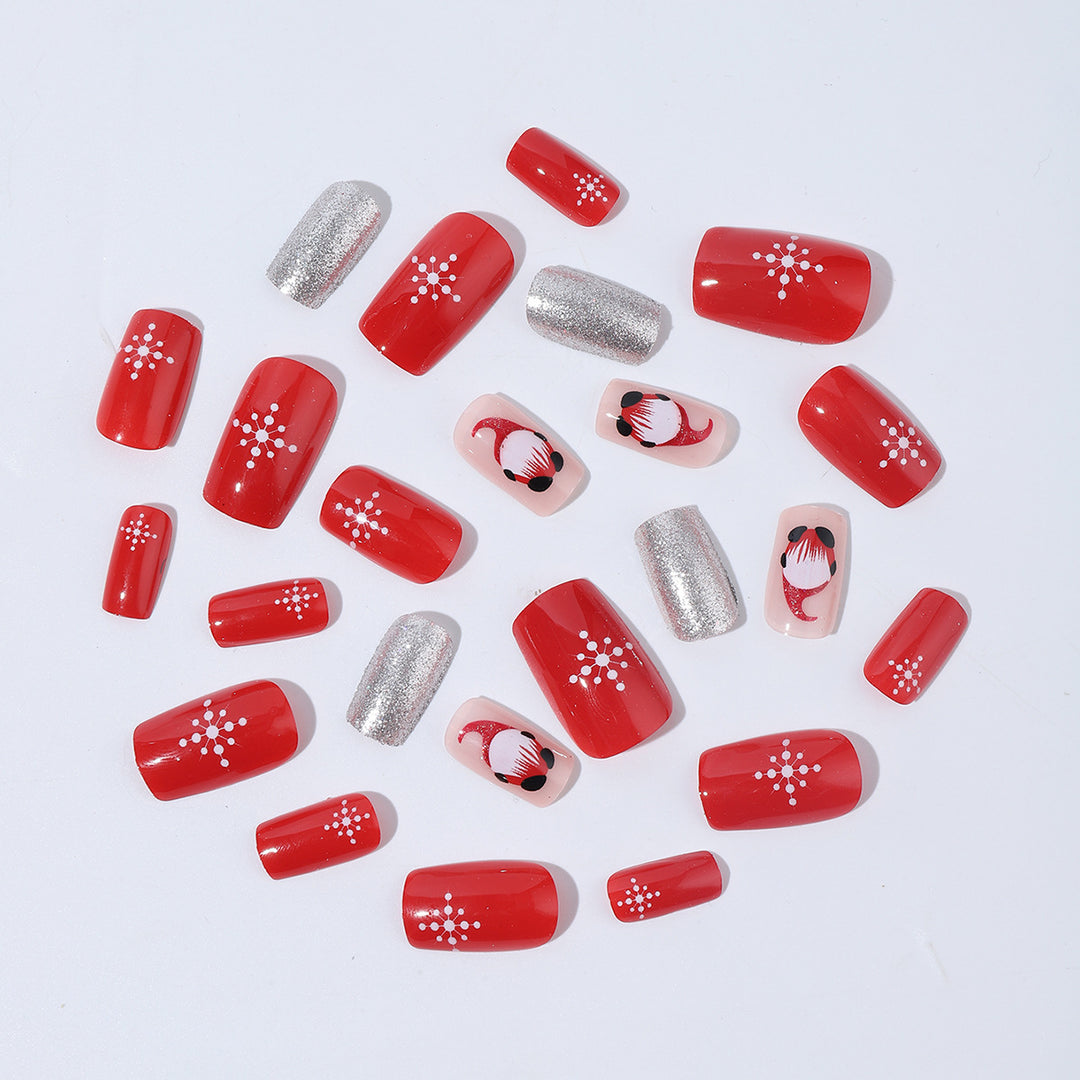 Artificial nail set with festive Christmas design Bowlift