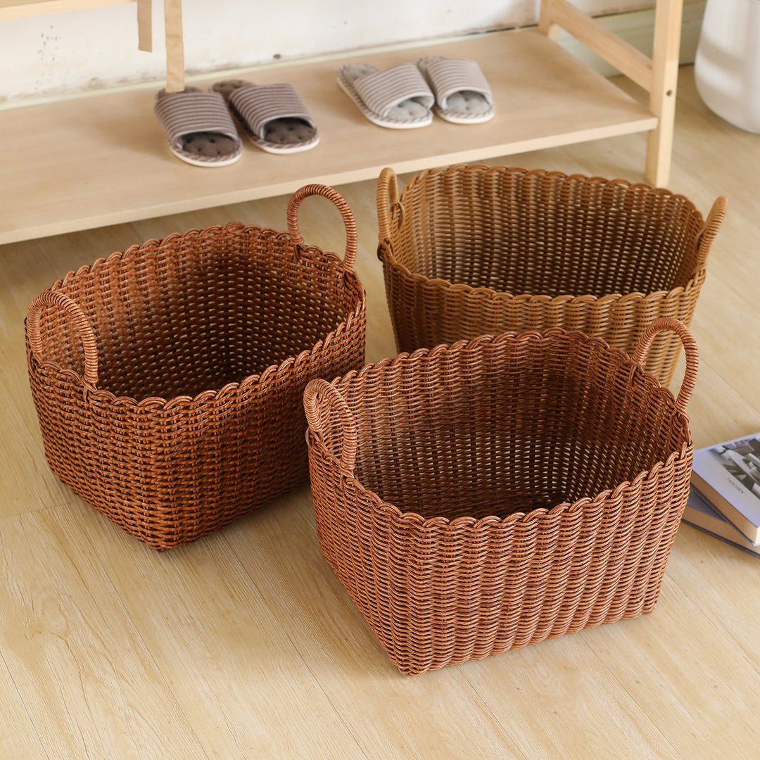 Handwoven Versatile Storage Basket with Ergonomic Handles Bowlift