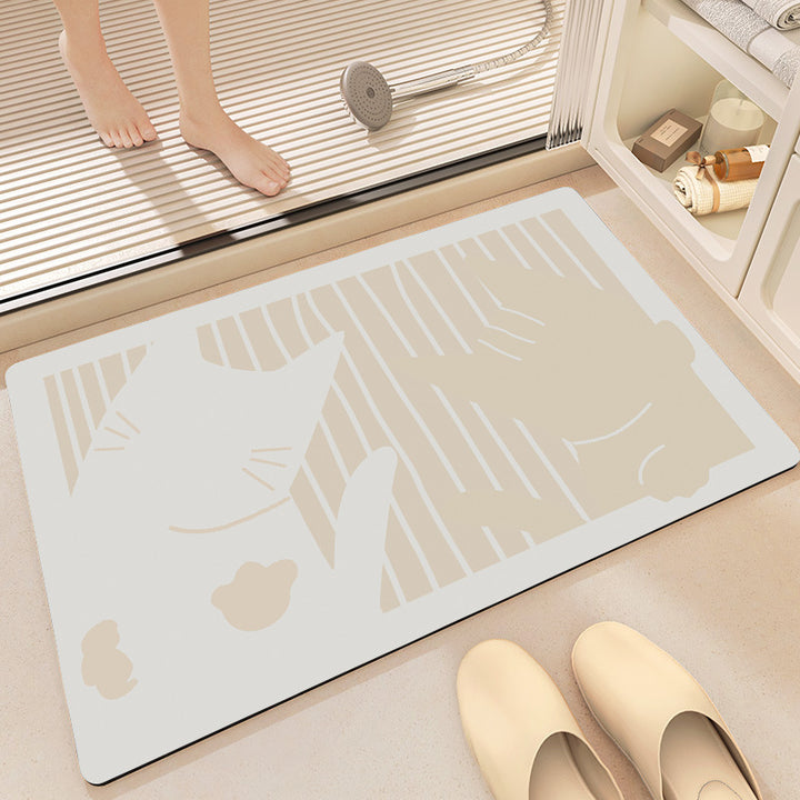 Plush Geometric Bath Mat Bowlift